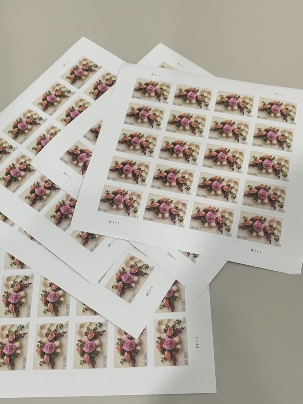 100pcs Love Heart Cluster Forever Stamp Sheets Romantic US Postal Collectible St